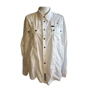 💫 MENS / UNISEX COOGI 1969 Australia White Cotton Long Sleeve Button Shirt XL